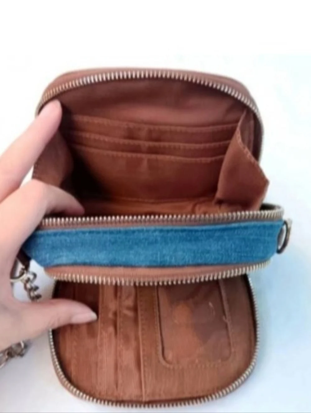 Jessica Simpson Mini Crossbody Wallet Bag | EUC | Denim, Studs, Zip Around